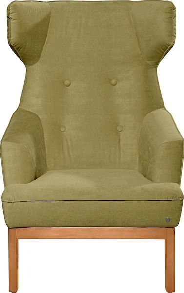 TOM TAILOR HOME Ohrensessel »COZY«, im Retrolook, mit Kedernaht und Knöpfung, Füße Buche natur