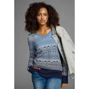 KangaROOS Jacquardpullover, im Norweger-Muster mit kleinen Kängurus