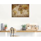 Artland Wandbild »Weltkarte«, Landkarten, (1 St.), als Alubild, Outdoorbild, Leinwandbild, Poster, Wandaufkleber