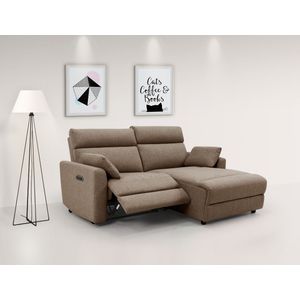 INOSIGN Ecksofa »JENNA, L-Form, 209cm, manuelle u. elektrische Funktion, mit USB A/C,«, Liegefunktion 105°-150°, Federkern, Struktur fein