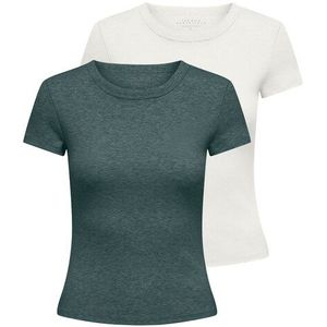 ONLY Kurzarmshirt »ONLEASY S/S TOP CS JRS 2 PACK«, (Packung, 2 tlg.)