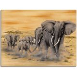 Artland Wandbild »Steppenelefanten«, Elefanten Bilder, (1 St.), als Alubild, Outdoorbild, Leinwandbild, Poster, Wandaufkleber