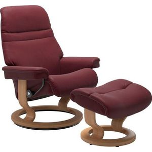 Stressless® Relaxsessel »Sunrise«, (Set, Relaxsessel mit Hocker), mit Classic Base, Größe M, Gestell Eiche