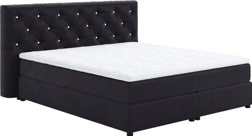 COTTA Boxspringbett »Castle«, mit Strasssteinen im Kopfteil, inkl. Topper