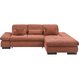 set one by Musterring Ecksofa »SO4100 V«, mit verstellbaren Kopfteilen, wahlweise mit Funktionen, Cord-Bezug