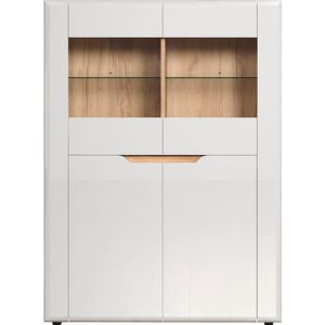 INOSIGN Vitrine »Graz Highboard mit Glastüren«, (Packung, 1 St.), Grifflos, Breite 96 cm, Höhe 132 cm