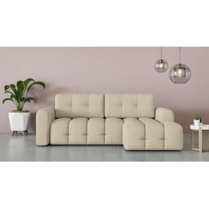 INOSIGN Ecksofa »Manilla, wahlweise mit Bettfunktion, B/T/H 265/170/91 cm«, L-Form mit Recamiere rechts/links bestellbar, Wellenunterfederung