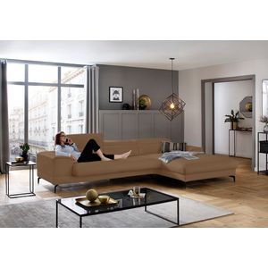 W.SCHILLIG Ecksofa »piedroo, Designsofa mit tollem Sitzkomfort, bequem, L-Form«, Kopfteilverstellung, wahlweise mit Sitztiefenverstellung, Breite 343cm