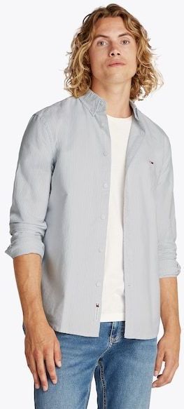 Tommy Jeans Langarmhemd »TJM SLIM STRIPE OXFORD SHIRT EXT«, Mit Button-Down-Kragen