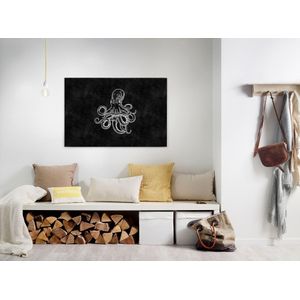 A.S. Création Leinwandbild »blackboard 4«, Kunst-Gemälde-Kinder, (1 St.), Schwarz-Weiß Octopus Keilrahmen Tafel Leinwand-Bild Wohnzimmer modern