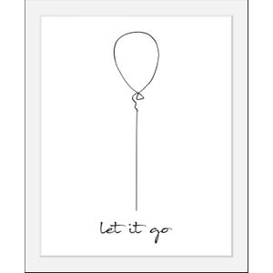 queence Bild »Loslassen«, Schwarz-Weiß-Schriftzug-Motivationsbilder-Liebessprüche, HD Premium Poster-Druck inkl. Holzrahmen