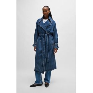 HUGO Blue Trenchcoat »Garena«, mit Taillengürtel, All Over Denim Fashion Piece Jeanstrenchcoat