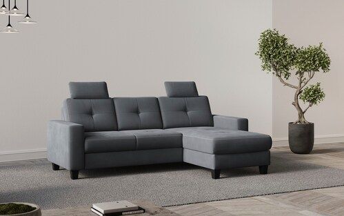Places of Style Ecksofa »Varese L-Form«, Kreuznaht in beige