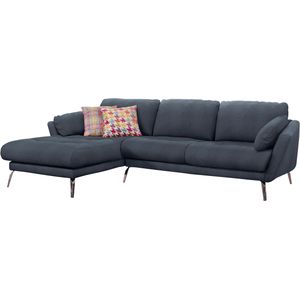 W.SCHILLIG Ecksofa »softy, Designsofa, zeitlos und elegant, hoher Sitzkomfort, L-Form«, mit dekorativer Heftung im Sitz, Füße Chrom glänzend