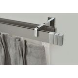 GARESA Gardinenstange »FLAT«, 2 läufig-läufig, Wunschmaßlänge, Rechteckprofil, Wandmontage, perfekter Lauf, modern, verlängerbar