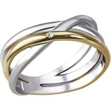Firetti Fingerring »Schmuck Geschenk Silber 925 Silberring Ring Bicolor«, mit Zirkonia (synth.)