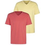 KangaROOS T-Shirt »Regular Fit,«, (2er-Pack), Freizeitshirt mit Kurzarm, V-Ausschnitt aus reine Baumwolle