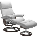 Stressless® Relaxsessel »View«, (Set, Relaxsessel mit Hocker), mit Signature Base, Größe S,Gestell Wenge