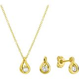 Firetti Ohrring und Ketten Set »Multipack Schmuck Geschenk Silber 925 Halskette Ohrstecker Tropfen«, (Set, 4 tlg.), mit Zirkonia (synth.)