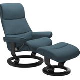 Stressless® Relaxsessel »View«, (Set, Relaxsessel mit Hocker), mit Classic Base, Größe L,Gestell Schwarz