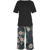 s.Oliver Capri-Pyjama, (2 tlg.), mit geblümter 3/4-Culotte