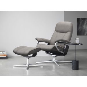 Stressless® Relaxsessel »Consul«, (Set, Relaxsessel mit Hocker), mit Hocker, mit Cross Base, Größe S, M & L, Holzakzent Schwarz