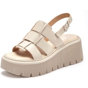 LSCN by LASCANA Sandalette »Sommerschuh«, Sandale, Sommerschuh, Pantolette aus Leder mit Plateau