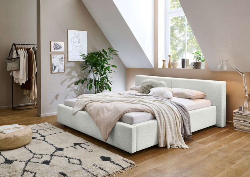 meise.möbel Polsterbett »Cube wahlweise mit Matratze und Bettkasten«, extra flaches Kopfteil, erhältlich in den Breiten 140cm, 160cm & 180cm
