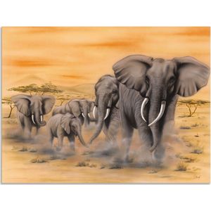 Artland Wandbild »Steppenelefanten«, Elefanten Bilder, (1 St.), als Alubild, Outdoorbild, Leinwandbild, Poster, Wandaufkleber