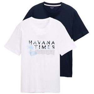 TOM TAILOR T-Shirt, (Packung, 2 tlg.), mit Frontprint