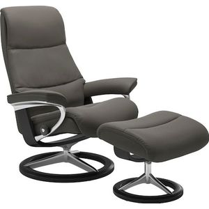 Stressless® Relaxsessel »View«, (Set, Relaxsessel mit Hocker), mit Signature Base, Größe M,Gestell Schwarz