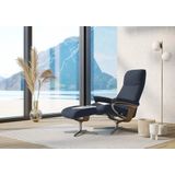 Stressless® Relaxsessel »View«, (Set, Relaxsessel mit Hocker), mit Hocker, mit Cross Base, Größe S, M & L, Holzakzent Eiche