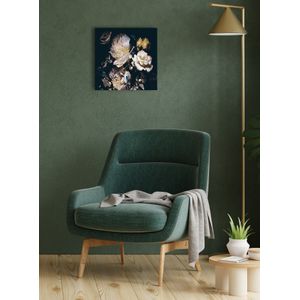 queence Wanduhr »Rosen vergoldet, Blattgold Applikationen«, Uhr, geräuschlos, gold, Blattgold, handarbeit, Blume, Rose