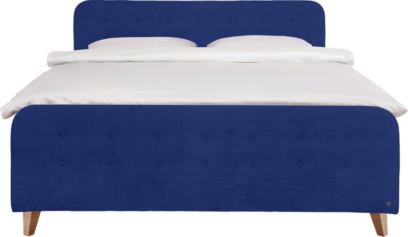 TOM TAILOR HOME Boxspringbett »NORDIC BOX«, mit Knopfheftung im Kopfteil und Fußteil, Füße in Buche natur