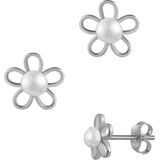 Firetti Paar Ohrstecker »Schmuck Geschenk Silber 925 Ohrschmuck Ohrringe Blume«, Made in Germany - mit Süßwasserzuchtperle