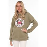 Zwillingsherz Hoodie, mit ""Wild at Heart""-Aufdruck und Bindebänder in Leo-Optik