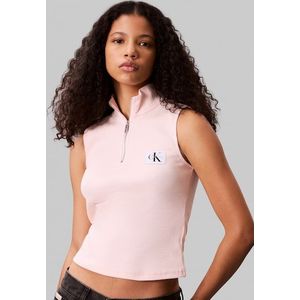 Calvin Klein Jeans Tanktop »A- WOVEN LABEL SL QZ TOP«, Mit Rundhalsausschnitt