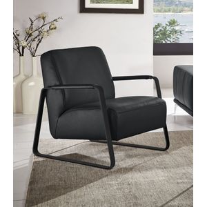 W.SCHILLIG Cocktailsessel »quadroo Loungesessel,«, mit bezogenen Armlehnen, Gestell in Schwarz pulverbeschichtet
