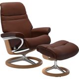 Stressless® Relaxsessel »Sunrise«, (Set, Relaxsessel mit Hocker), mit Signature Base, Größe L, Gestell Eiche