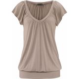 LASCANA V-Shirt, mit breitem Gummizugbund, T-Shirt mit V-Ausschnitt, Basic