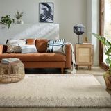 FLAIR RUGS Teppich »Minerals Border«, rechteckig, 3 mm Höhe, Mineralien-Wollteppich mit Bordüre