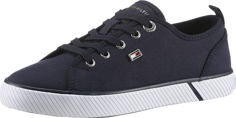 Tommy Hilfiger Plateausneaker »VULC CANVAS SNEAKER«, Freizeitschuh, Halbschuh, Schnürschuh mit praktischer Anziehlasche
