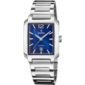 Festina Quarzuhr »On The Square«, Armbanduhr, Damenuhr, Edelstahlarmband, Datum