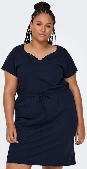 ONLY CARMAKOMA Jerseykleid »CARLILA S/L V-NECK KNEE DRESS JRS BS«