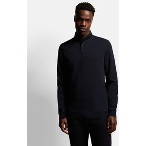 bugatti Langarm-Poloshirt, mit Stehkragen