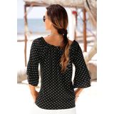 LASCANA Carmenbluse, mit Pünktchendruck, Damenbluse, schulterfrei, casual