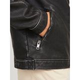 Jack & Jones Lederimitatjacke »JJEROCKY WASHED PU JACKET NOOS«, ohne Kapuze, mit Bandkragen