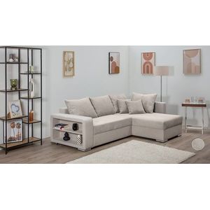COLLECTION AB Ecksofa »John L-Form«, Regalarmlehne,Bettfunktion,Bettkasten,Ottomane beiseitig montierbar