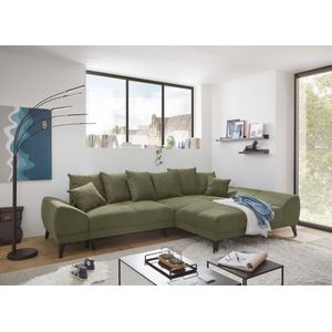ED EXCITING DESIGN Ecksofa »Scott L-Form«, frei im Raum stellbar, mit Bettkasten, Schlaffunktion und 8 Kissen