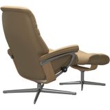 Stressless® Relaxsessel »Sunrise«, (Set, Relaxsessel mit Hocker), mit Hocker, mit Cross Base, Größe S, M & L, Holzakzent Eiche